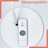[Sharprepublic] 4G USB Router Network Router Internet Router White 150Mbps with Antenna, Portable Pocket for Office,Home,Travel