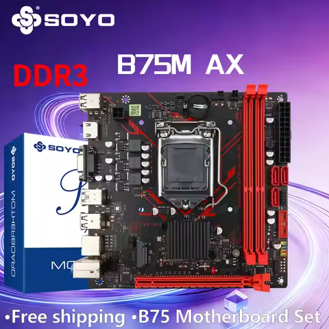 SOYO B75M DDR3-AX Motherboard Intel LGA1155 Generation xeon Computer components Game kit Mainboard 8