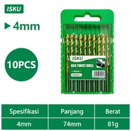 ISKU Mata Bor Set HSS 3-12mm Mata Bor Beton Besi Kayu Set 10pcs/5pcs Drill Bits Set