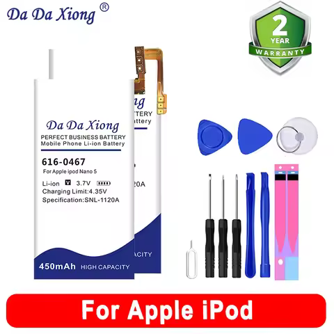 DaDaXiong 2025 616-0337 616-0640 616-0223 616-0407 616-0467 A1199 616-0531 Battery For Ipod Nano 7 6