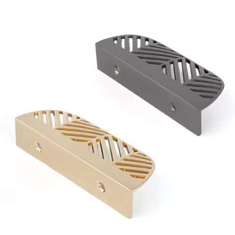 2PCS Grey Gold Hiddle Cabinet Pulls Drawer Knobs Furniture Handles Door Handle Hardware for Kitchen