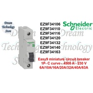 Schneider MCB Easy9 1Pole C curve 4.5kA EZ9F34106 - EZ9F34163 6A/10A/16A/20A/32A/40A/63A