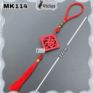MERAH GANTUNGAN MK114 Yenbao Red Wood Tassel Hanger Chinese New Year Decoration Sincia Year of the R