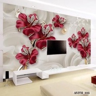 TERBARU WALLPAPER DINDING CUSTOM 3D - WALLPAPER CUSTOM MOTIF BUNGA