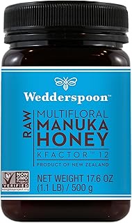 Wedderspoon Raw Premium Manuka Honey, KFactor 12, 17.6 Oz, Unpasteurized, Genuine New Zealand Honey,