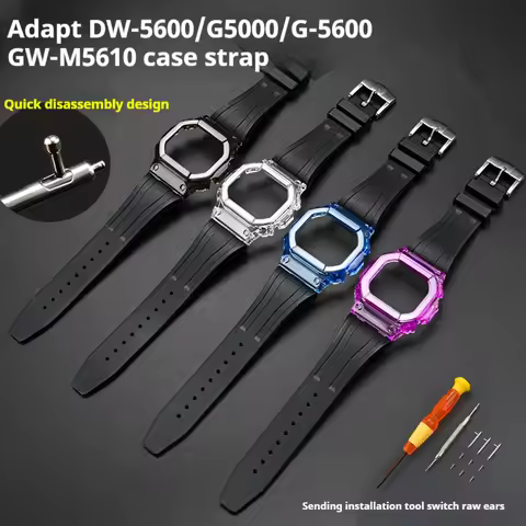 Strap Case for Casio G-Shock DW-5600 DW-5000 GW-M5610 5600 GLS-5600 Replacement TPU Rubber Bracelet 