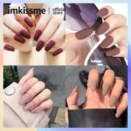 【With glue】24pcs fake nails matte matte fashion nail art finger fake nail art