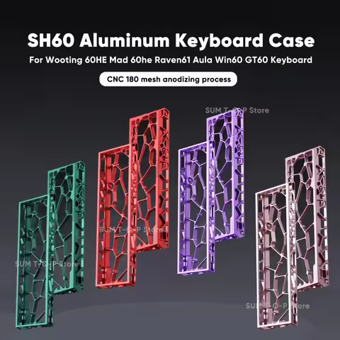 SH60 Holy60 Wooting 60HE GH60 Hollow Aluminum Keyboard Case Shell 60% Keys Layouts For Mad 60he Rave