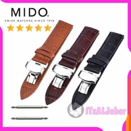 Tali jam tangan MIDO Kulit Leather strap 20mm 22mm Buckle Butterfly