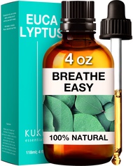 Kukka Eucalyptus Oil Essential Oil for Diffuser, Skin &amp; Hair - 100% Natural Therapeutic Grade Eucalyptus Oil for Skin Humidifier, Sinus &amp; Aromatherapy (118ml)