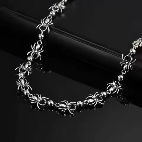 Hiphop Metal Pants Chain for Men Boys,Pentagram Black Spider Pants Chain,Jeans Suit Pants Accessorie
