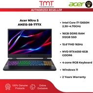 Acer Nitro 5 AN515-58-777X Gaming Laptop | i7-12650H | 16GB RAM 512GB SSD | 15.6''FHD (165Hz) | RTX4