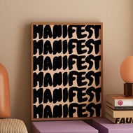 Wall paintings,Typography Poster, Manifest, Black Wall Art, Trendy Quote, Affirmation Poster, Dopami