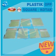 Plastik OPP kotak (square) / Plastik perekat bening / Plastik pembungkus / Plastik Souvenir /isi 100