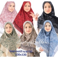 (Gambar 151-200) Voal Motif Syari Lc 130X130 / Kerudung Segi Empat /