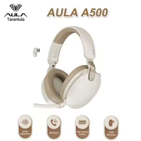 AULA A500 Wireless Headphones 2.4G/Bluetooth/Wired Noise Reduction Head-mounteds Earphone 1000mAh Ga