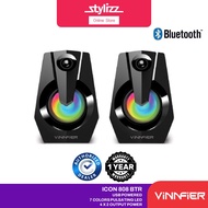 VINNFIER ICON 808 BTR 2.0 BLUETOOTH SPEAKER WITH USB - 7 COLORS PULSATING LED, AUX LINE-IN,FM RADIO,