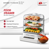 Swiss Thomas Electric Food Steamer 3 Tier 26L | Pengukus Elektrik Digital Dengan Penutup Transparent