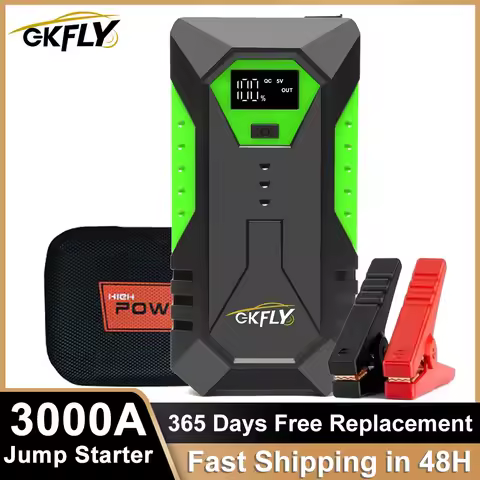 Portable 3000A Car Jump Starter Power Bank 59.2Wh Portable Battery Station For 6.0L/5.0L Car Emergen
