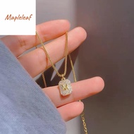 916 gold M letter simple diamond pendant women's Necklace Jewelry