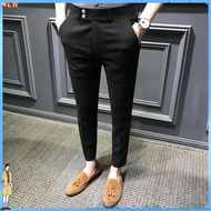 ✦Ready Stock✦ Fashion stretchy jeans lelaki 2021 New Small Feet 9-point Casual Pants Slim fit Straig