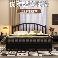 Thing Double Wooden Bed 1m Black Nordic Real American Simple Pure 1.5m Bed Retro Princess Modern 351