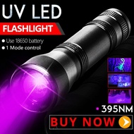 lampu suluh uv torch light uv touch light Rechargeable blacklight Light 395nm Inspection Lamp Torch 