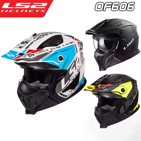 Original LS2 OF606 Motorcycle Helmet LS2 DRIFTER Modular Helmet Motorbike Off-Road Combination Full 