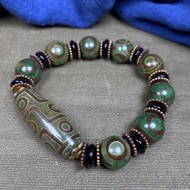 Hand Authentic Buddha Beads Eye Beads Bracelet Ethnic Dzi Beads Retro Wenwan Three-Nine Chalcedony S