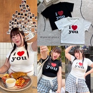 i ️you tee Round Neck Crop Top With Love you Print Plus Size Chubby Girl (Size 34-48)