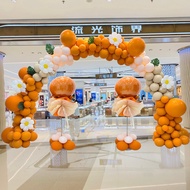 Opening Event Decoration Orange Balloon Arch Shop Doorway Decoration Flower Basket Anniversary Event