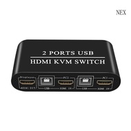 NEX 2 Port 4K for  Dual Monitor KVM Switch Keyboard Video Mouse Peripherals Swit