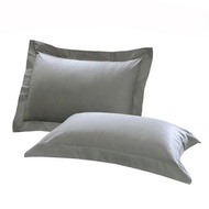 Pillow Cover. 5 Star Hotel Egyptian Cotton. 1600TC. Gray. 2 Pieces
