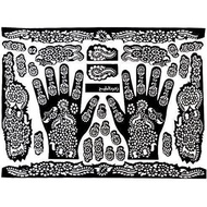 Gemini_mall® 1 Sheet Tattoo Templates Hands/Feet Henna Tattoo Stencils for Airbrushing Mehndi Body P