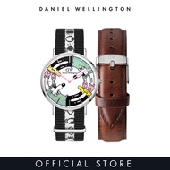 Steven Harrington x DW Set - Classic 36mm Multicolor + St Mawes Leather Strap 16mm - Silver - Limited Edition Collab - Fashion Watch for Men - Nato &amp; Leather Strap Watch - Male Watch - DW Official - Authentic นาฬิกา ผู้ชาย
