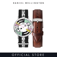 Steven Harrington x DW Set - Classic 36mm Multicolor + St Mawes Leather Strap 16mm - Silver - Limite