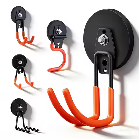 Strong Magnetic Hook Heavy Duty, Nail Free Utility Magnet Hook for Garage, Home, Gardening Tool Hang
