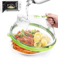 Others - 微波爐防濺蓋，透明微波爐蓋附提手，不含雙酚A，安全塑膠材質，適用於冰箱冷凍，家用保鮮蓋，可機洗，適用家庭烹飪—注水倒流款（綠色）加熱蓋＋微波爐加熱蓋