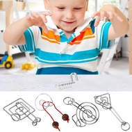 8 Pcs Metal Wire Puzzle IQ Test Brain Teaser Unlock Interlock Game Educational Toys for Kids Adults 