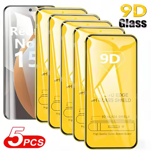5Pcs 9D HD Tempered Glass For Xiaomi Redmi Note 15 Pro 5G 14s 10 9 11 13 12 Pro plus Screen Protecto