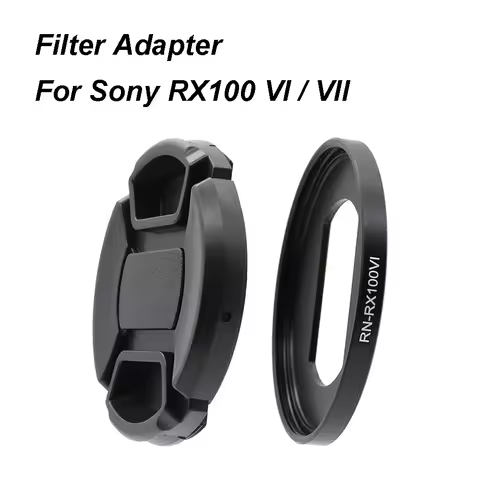 For Sony RX100 VI / VII Sony RX100 m6 / m7 52MM Filter Adapter Ring with Lens Cap 3M Sticker Strap f