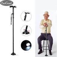 [Promotion!] EsoGoal Folding Cane Walking Stick With LED Light Adjustable，Walking Stick With 5 Adjus