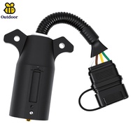 7 Pin to 4 Pin Trailer Adapter Safe Trailer Light Adapter 7 Round to 4 Flat with Waterproof Cover fo