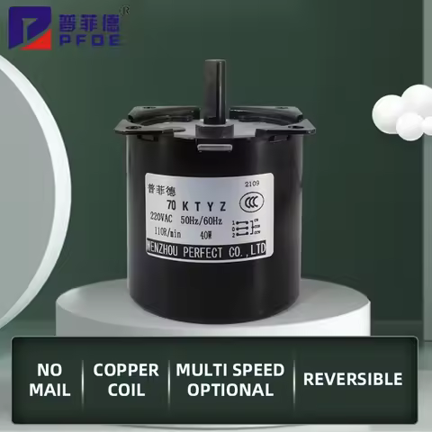160KG 70KTYZ 40W AC220V AC Permanent Magnet Synchronous Motor CW/CCW Low Speed Motor 2.5/5/10/15/20/