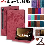 For Samsung Galaxy Tab S9 FE+ 12.4inch Wi-Fi SM-X610 SM-X615 5G SM-X616B Business Wallet Case /Mandala/Flower/Butterfly/Cat PU Leather Skins Flip Stand Cover Tablet Cases