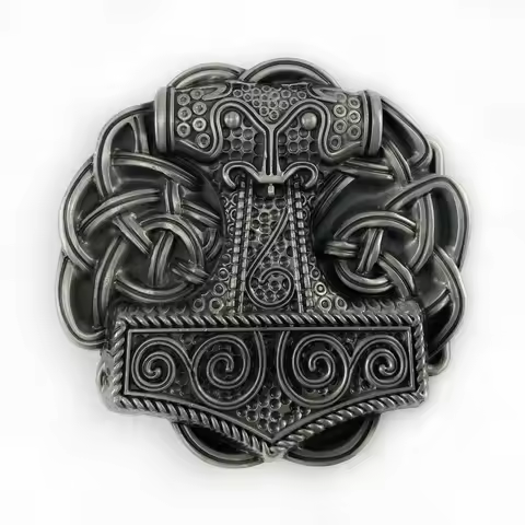 BuckleClub zinc alloy Mjolnir THORSHAMMER VIKING music band belt buckle FP-03718-3 pewter finish dro