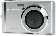 AGFA Photo Compact Digital Camera with 21 Megapixel CMOS Sensor, 8x Digital Zoom and LCD Display Sil
