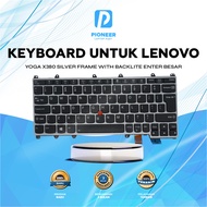 Keyboard For Lenovo YOGA X380 Silver Frame with backlite LARGE ENTER