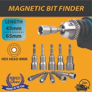 Hex Magnetic Nut Driver Socket 8MM X 45MM & 65MM Set Metric Impact Drill Bits / Screwdriver Nut Driv