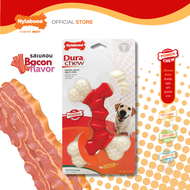 Nylabone Double Bone Bacon Dog Chew Toy Power Chew Dura Chew Dog Toy ไนลาโบน พาวเวอร์ ชูว์ ดูราชูว์ กระดูก 4 แฉก รสเบคอน ของเล่นขัดฟัน สำหรับสุนัข